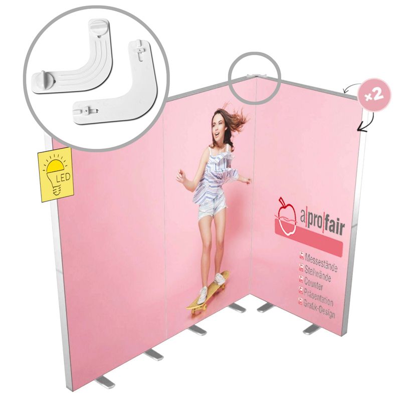 Optional: BOX LED SEG-Frame, Messewand 90° Optional: BOX LED SEG-Frame, Messewand 90°